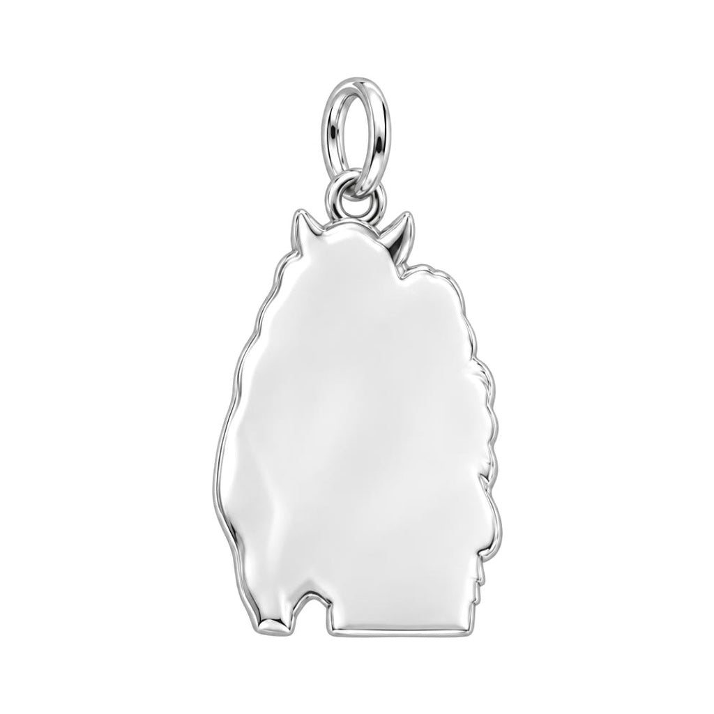 Horse Hug Charm – back of the charm, engraving area
