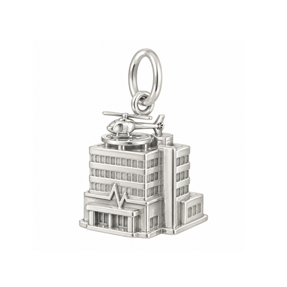 Hospital Tower and Helicopter Charm — Silver — 50-works-silver-20260916-19