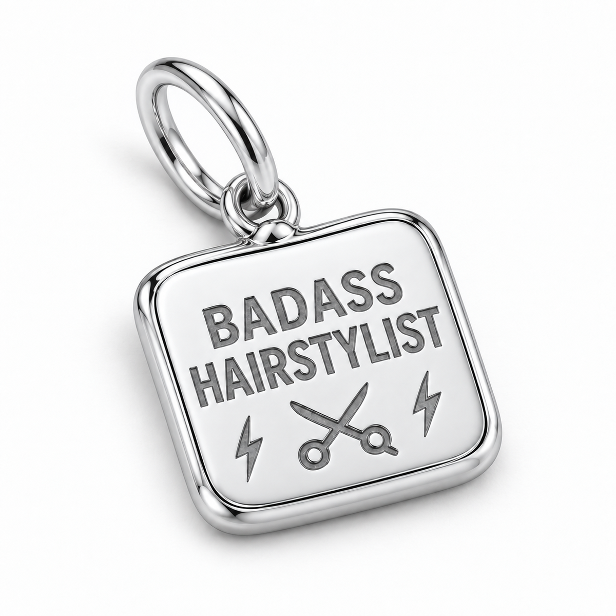 Badass Hairstylist Dangle Charm | macro | sha256:c203d8b3007fcd66df3ca7e74612b041c276698d3fdf0d86ff95b790213f8c87