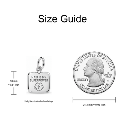 Hair Is My Superpower Dangle Charm | size-guide | sha256:a6b6a7f2c0fc5772645d12259b2e341a723d43ef40412e2b27f19d768c6d99dd