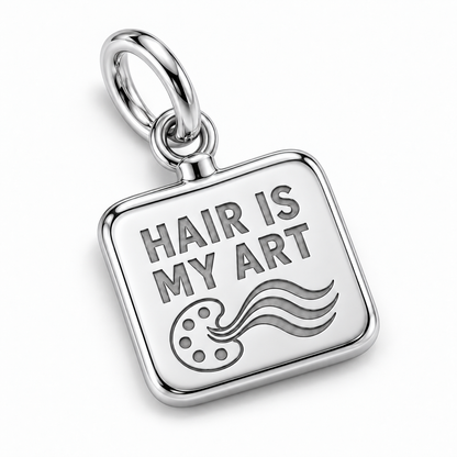 Hair Is My Art Dangle Charm | macro | sha256:fa993aa2fc5ed35aee1f648145873cddd053e1daf71f4cc35eb1f1ea8a8734af