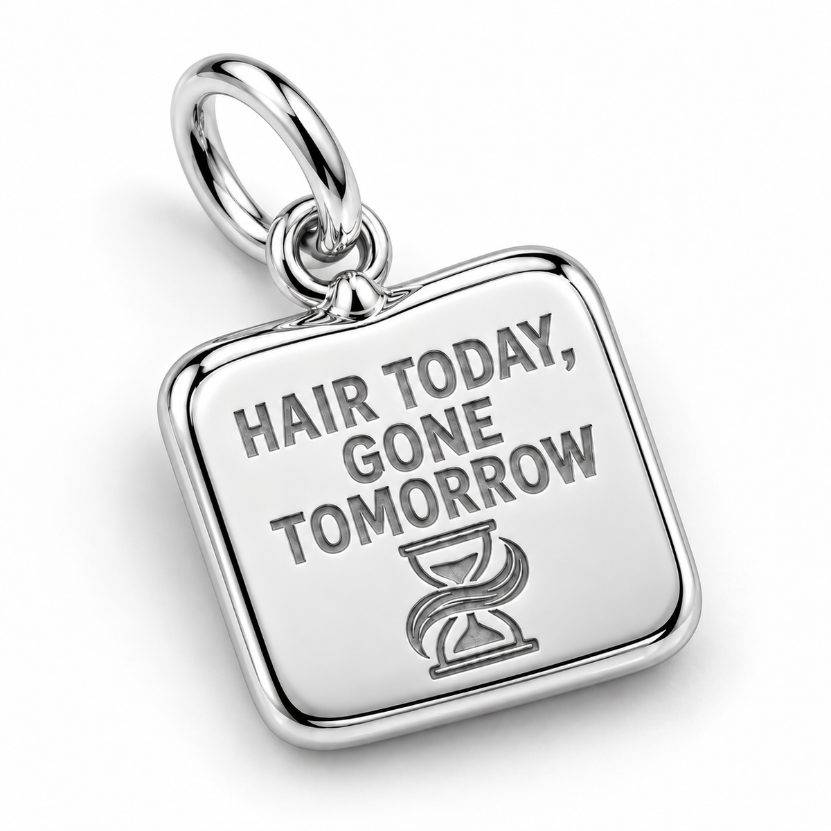 Hair Today, Gone Tomorrow Dangle Charm | macro | sha256:bad392cb7a1ea79f2b01e1221ca3a6a4fba88df4c18ffb9e8cfcf6a95c2cb04b