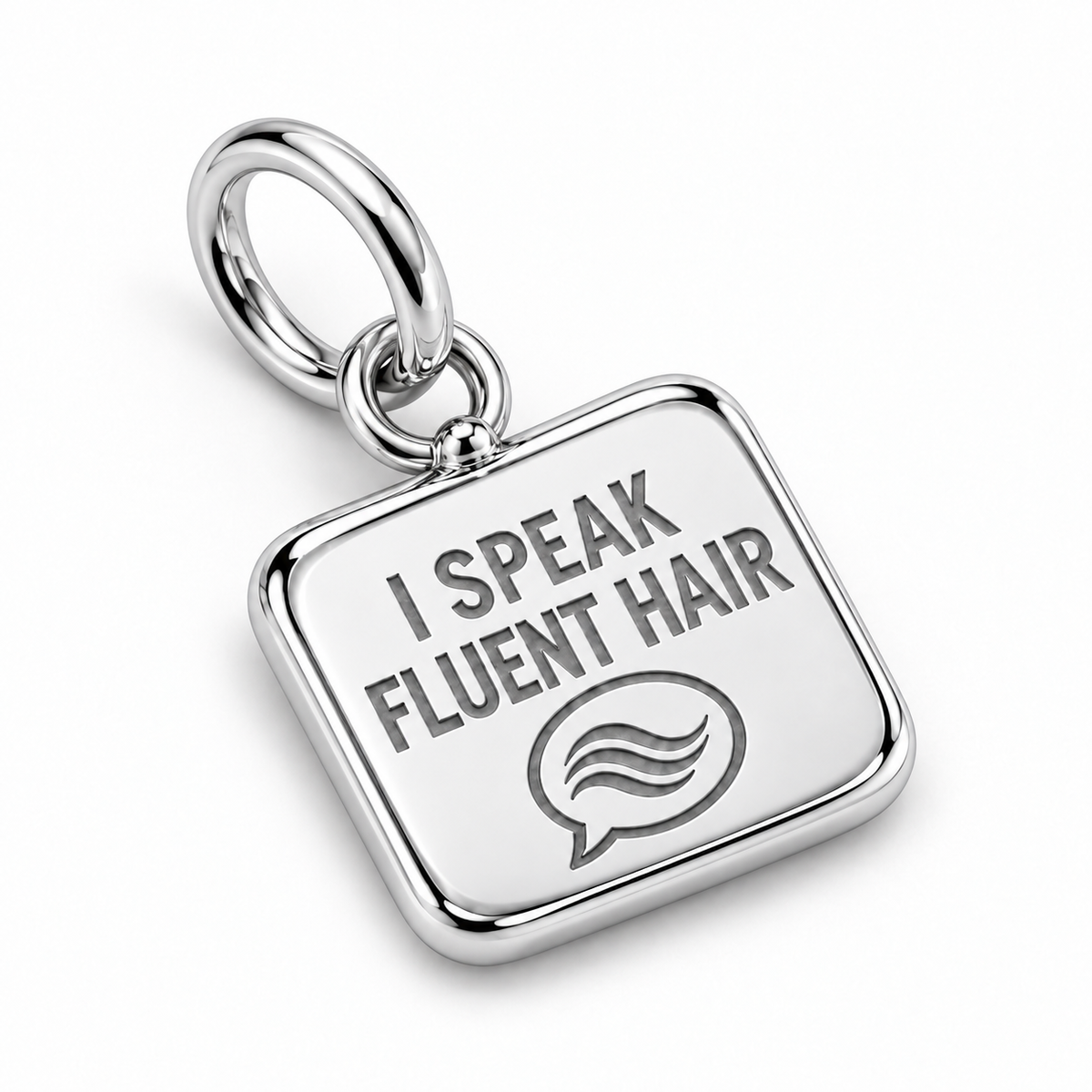 I Speak Fluent Hair Dangle Charm | macro | sha256:e0ca34866ed94fda8373a4e75fe6f31d32d624521ca1c36f0bdd46e7d35400e7