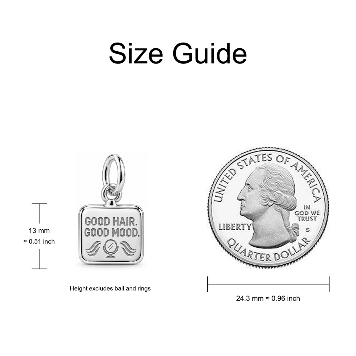Good Hair. Good Mood. Dangle Charm | size-guide | sha256:6c3b10edff8393ccee90232d19fd3481d468140b845f203dffdcaddac73d5eb9