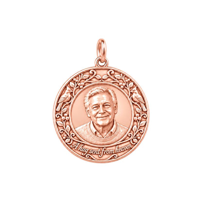 Hug From Heaven Cardinal Charm Bracelet – Personalized Memorial Gift – rose gold 2 cm charm, front view