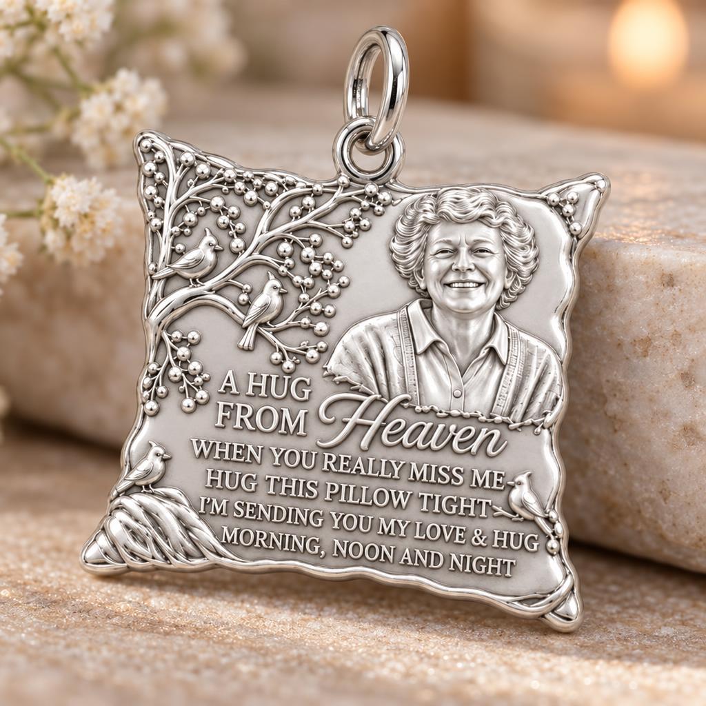 Hug From Heaven Charm Bracelet – Personalized Memorial Gift – macro detail of the charm