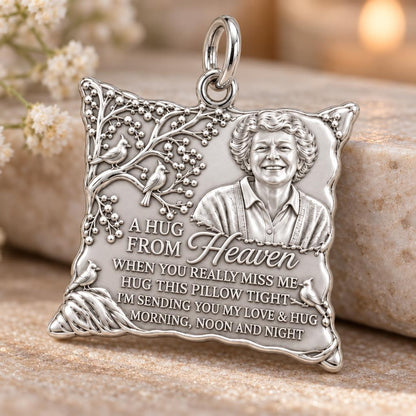 Hug From Heaven Charm Bracelet – Personalized Memorial Gift – macro detail of the charm