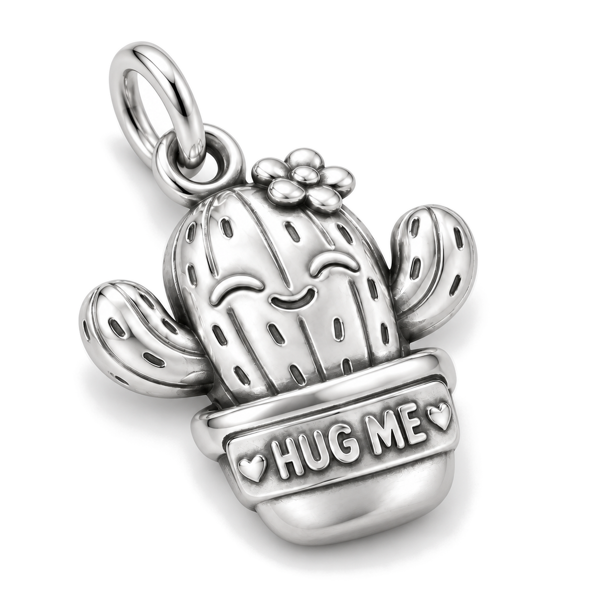 Hug Me Cactus Charm — Silver Super Macro | charm-topics-remaining-444-2026-09-14 | topic-160