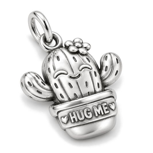 Hug Me Cactus Charm — Silver Super Macro | charm-topics-remaining-444-2026-09-14 | topic-160