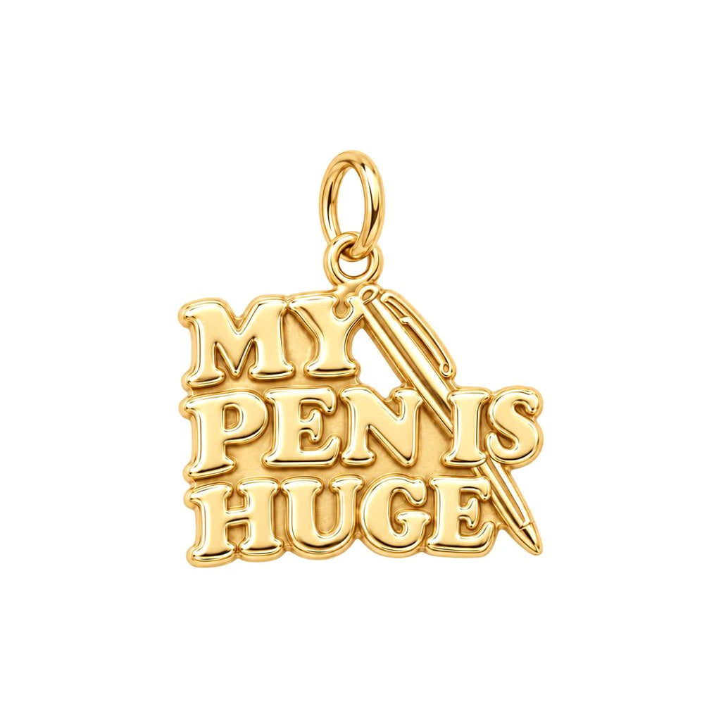 Huge Pen Writer Charm and Polyester Cord Bracelet Set