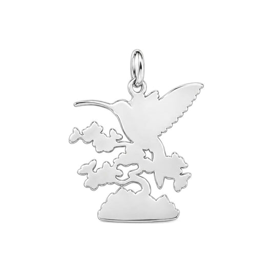 Hummingbird and Blossom Garden Charm and Polyester Cord Bracelet Set