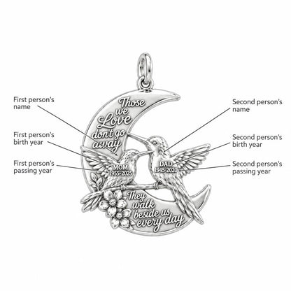 Hummingbird Moon Charm Bracelet – Personalized Memorial Gift – personalization guide