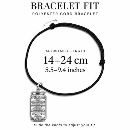 I Am The Storm Charm Bracelet – Personalized Daughter Gift – adjustable black cord bracelet, 14–24 cm