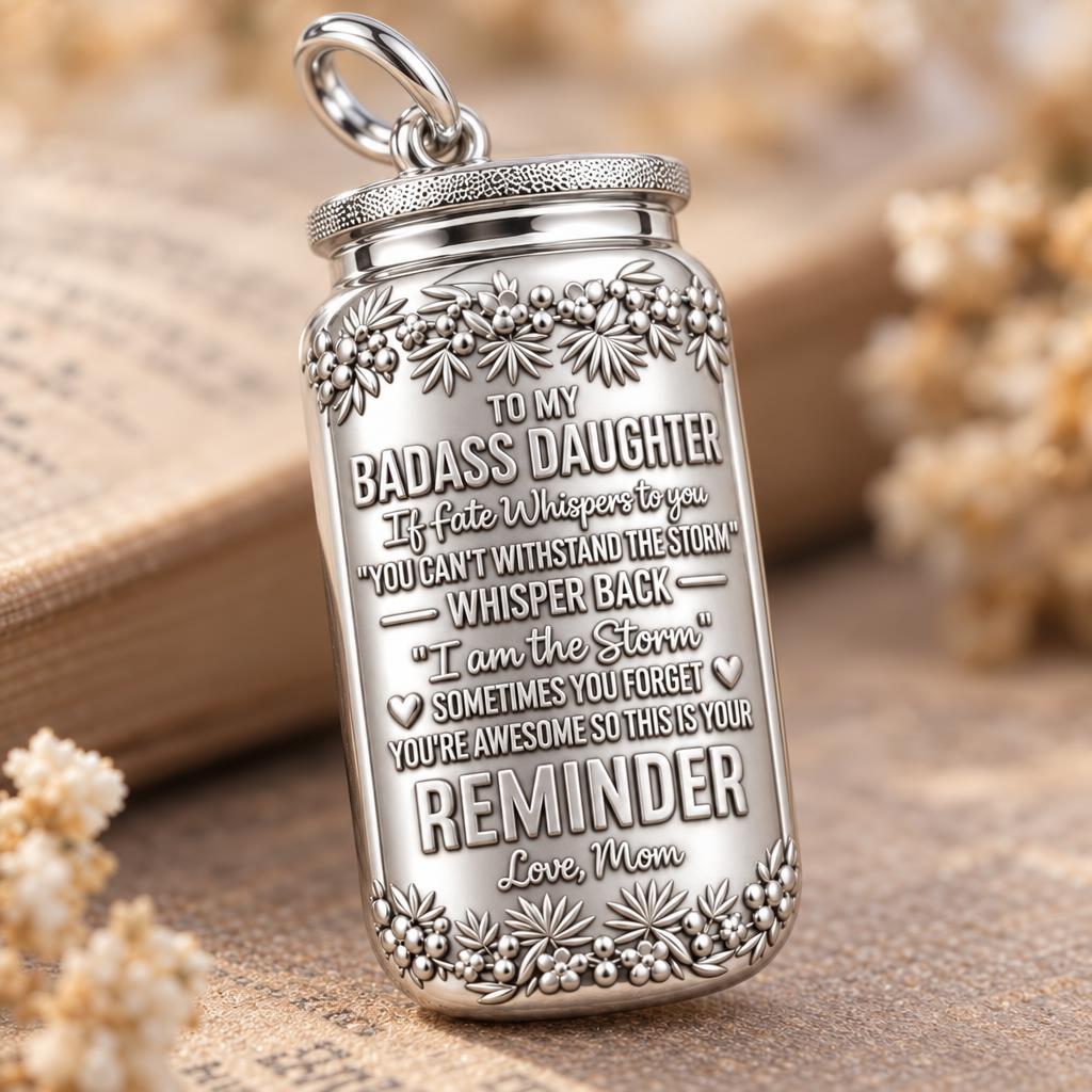 I Am The Storm Charm Bracelet – Personalized Daughter Gift – macro detail of the charm