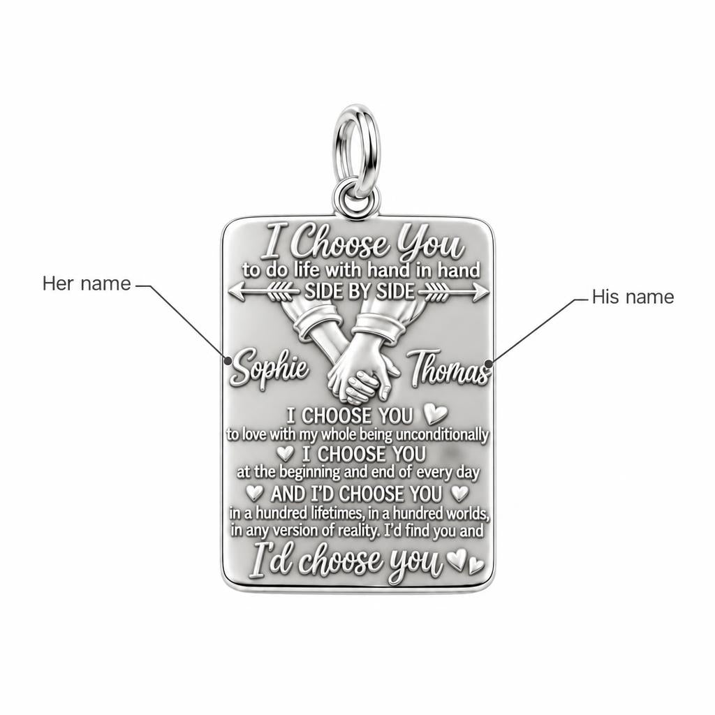 I Choose You Charm Bracelet – Personalized Couple Gift – personalization guide