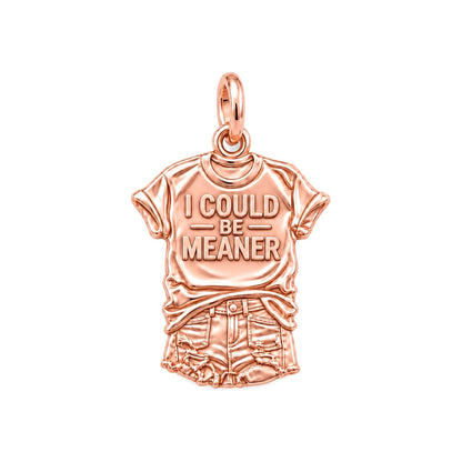 I Could Be Meaner Charm Bracelet – Personalized Bestie Gift – rose gold charm, front view