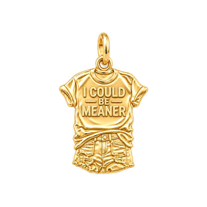 I Could Be Meaner Charm Bracelet – Personalized Bestie Gift – 18K gold charm, front view