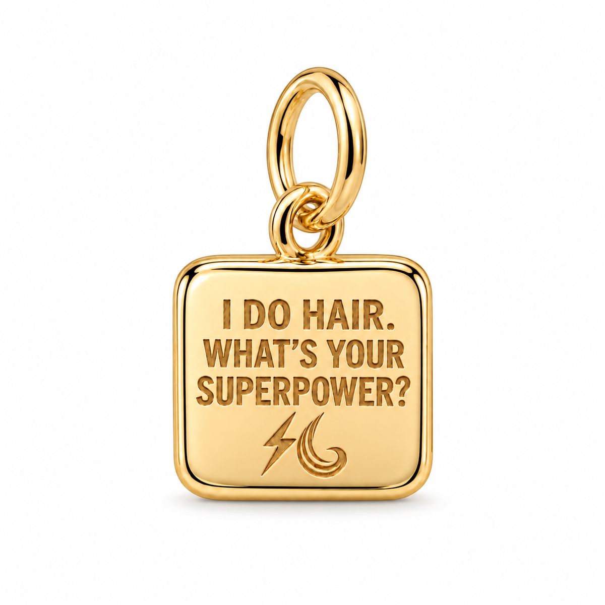 I Do Hair. What's Your Superpower? Dangle Charm | Gold | sha256:7ad1ee23b15c792940a3ee2ba758ec4eb65a4027768ba5a371f9c7fd188302e0