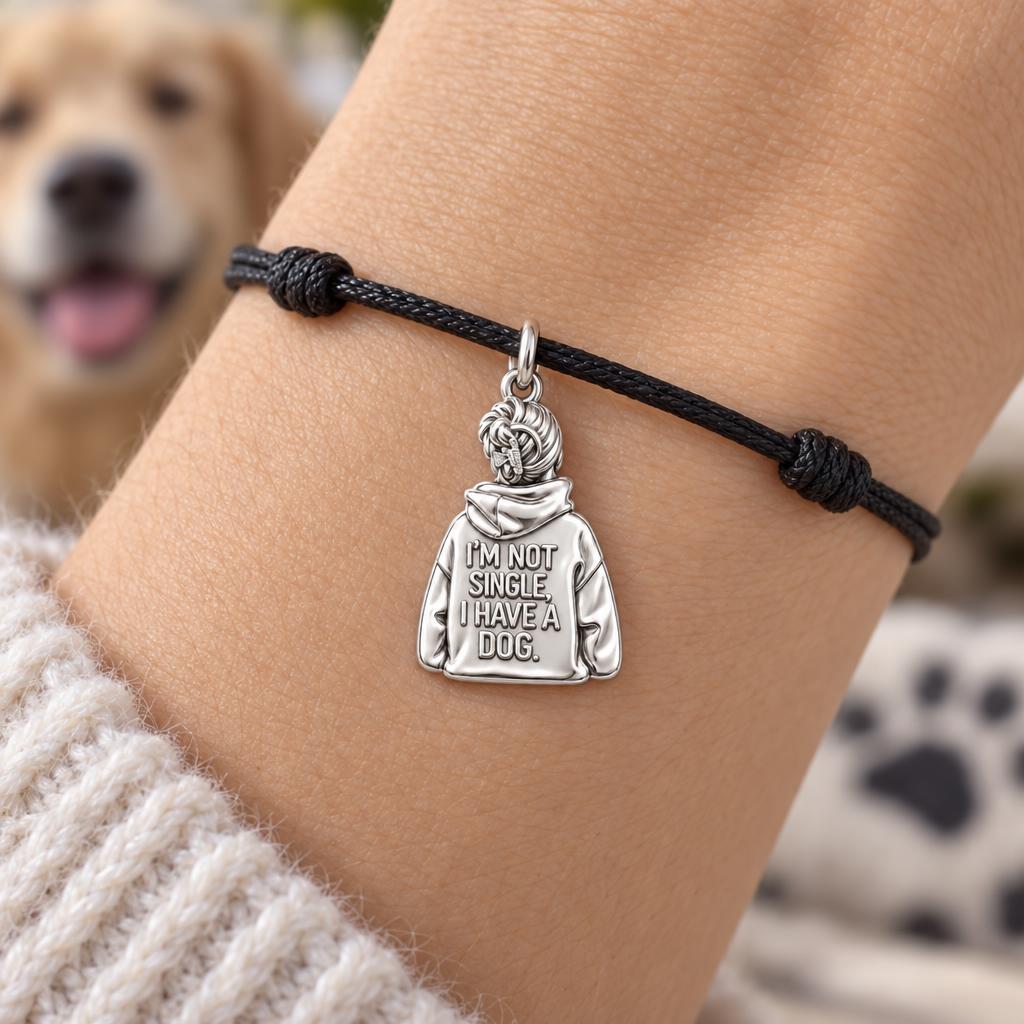 I Have a Dog Hoodie Charm and Polyester Cord Bracelet Set