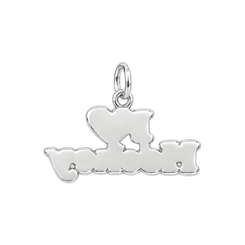 I Heart Hockey Charm Bracelet – Personalized Athlete Gift – back of the charm, engraving area