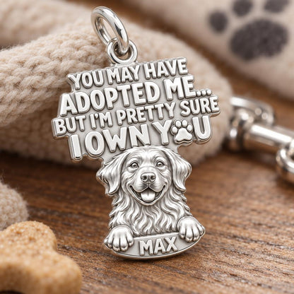 I Own You Charm Bracelet – Personalized Dog Mom Gift – macro detail of the charm