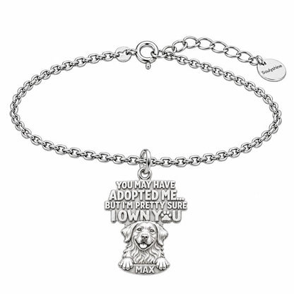 I Own You Dog Charm Bracelet Set – silver, front view