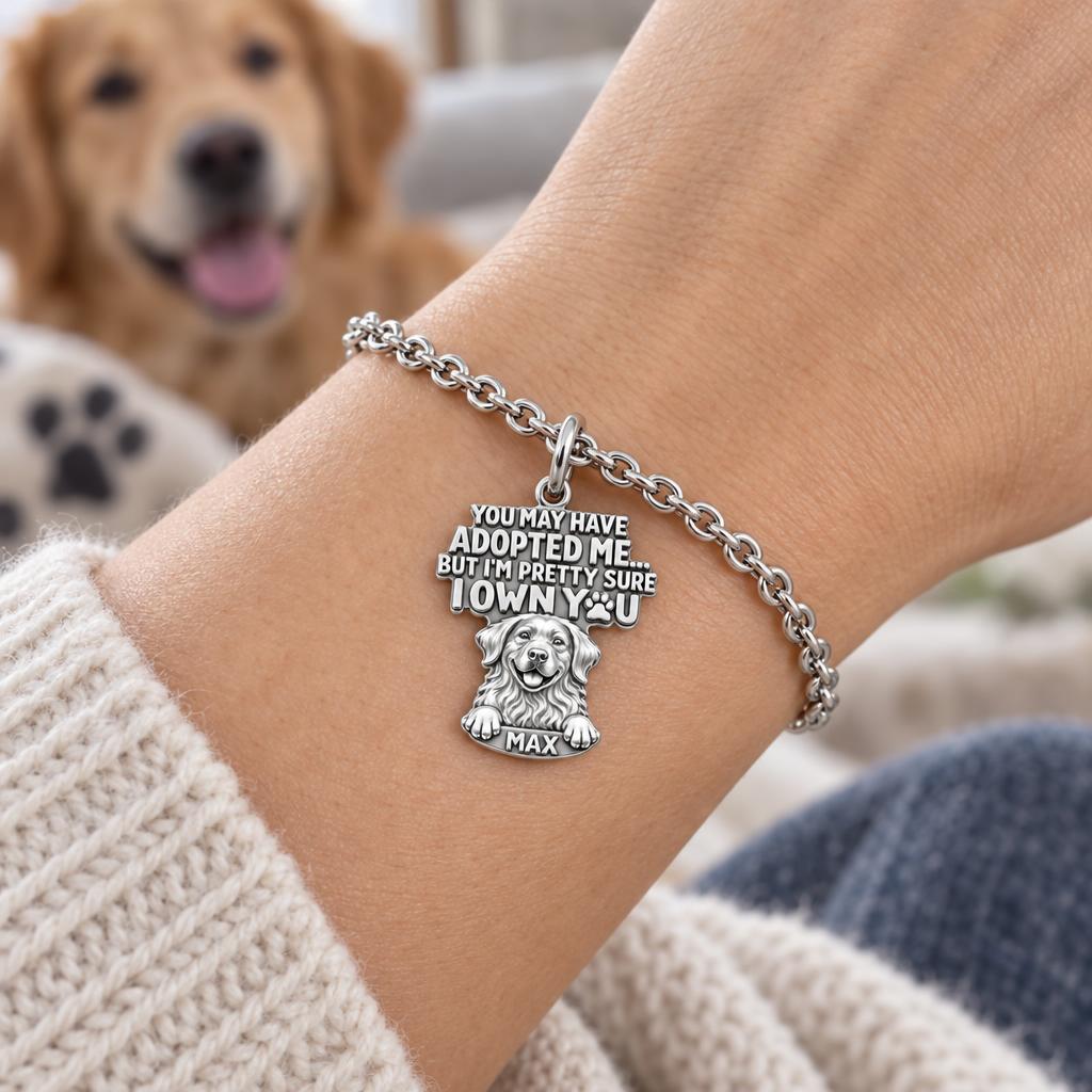 I Own You Dog Charm Bracelet Set – worn / in use