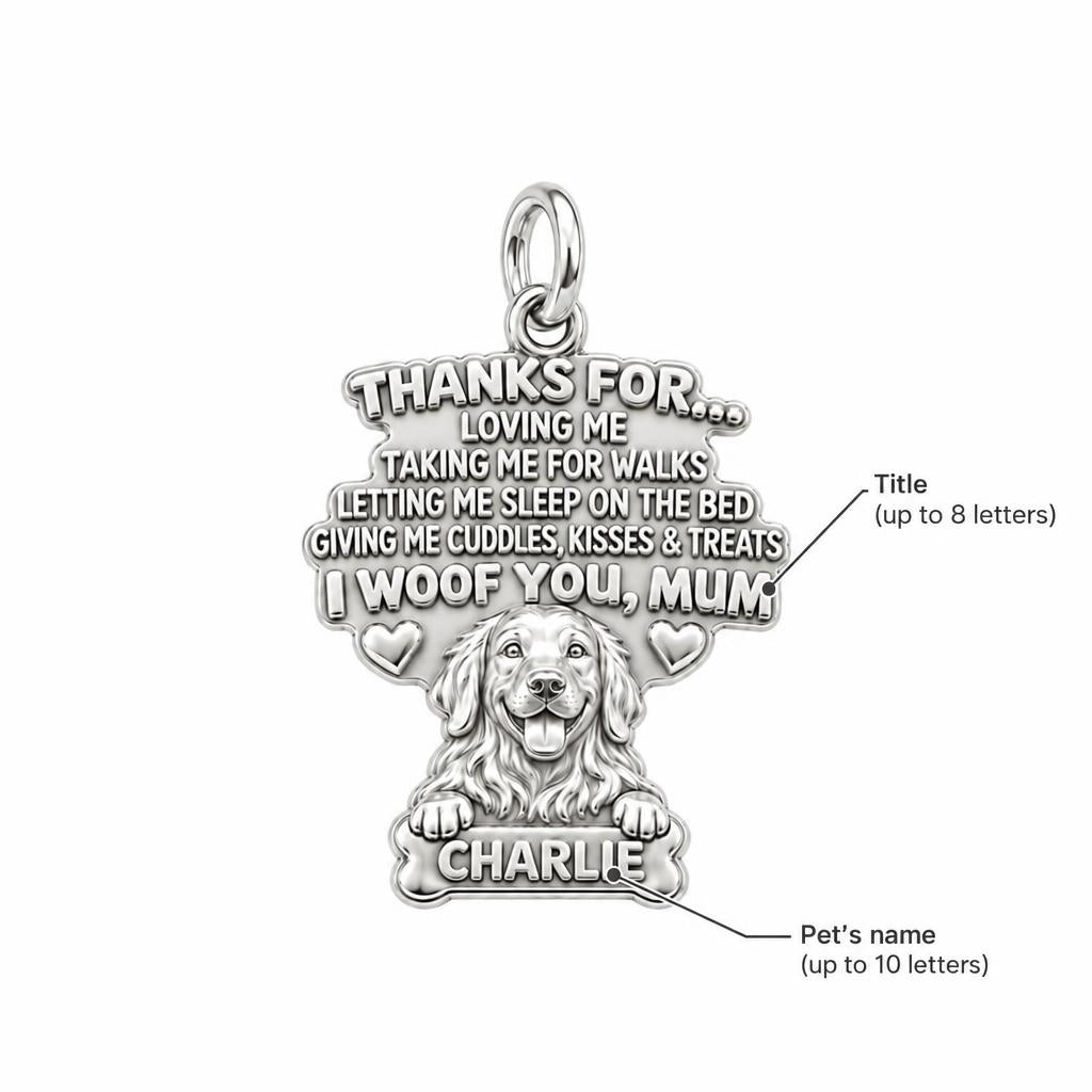 I Woof You Letter Charm Bracelet – Personalized Dog Mom Gift – personalization guide