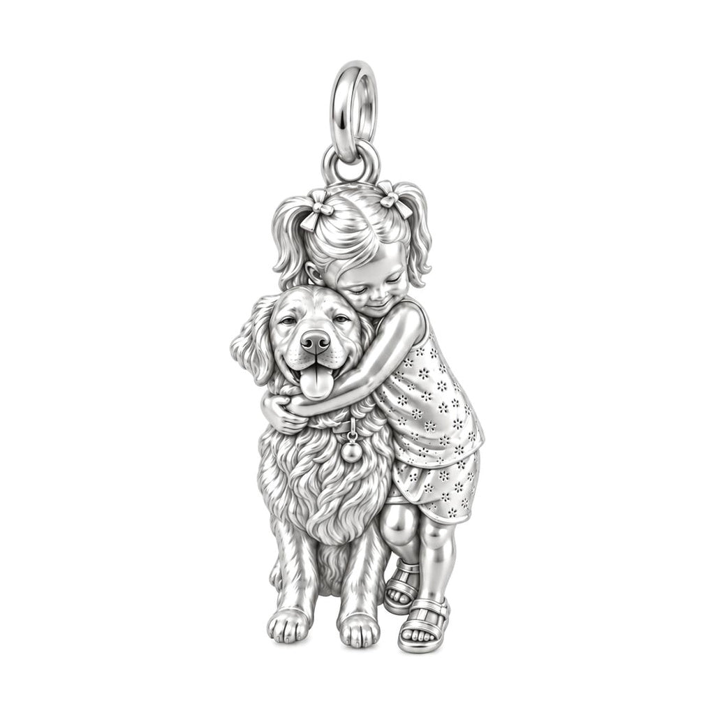 Soulmate Hug Portrait Charm Bracelet – Personalized Dog Mom Gift