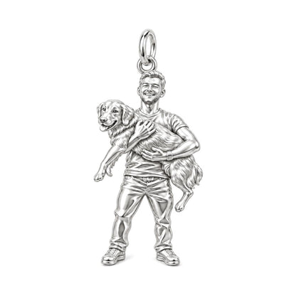 Soulmate Hug Portrait Charm Bracelet – Personalized Dog Mom Gift