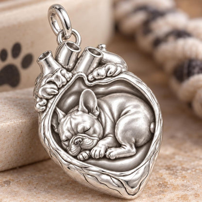 Jack Russell Terrier In My Heart Sleeping Pet Charm — macro detail of the charm