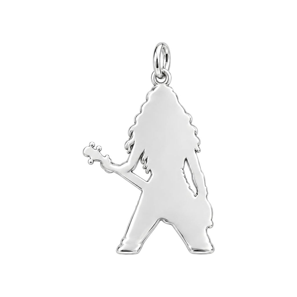 Immersed Bassist Under Amber Lights Huggie Charm Earrings – back of the charm, engraving area