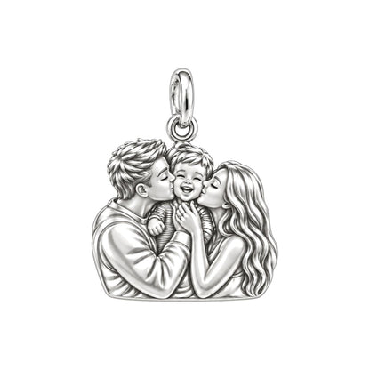 Infinite Love Family Charm Bracelet – Personalized Gift – silver charm, front view