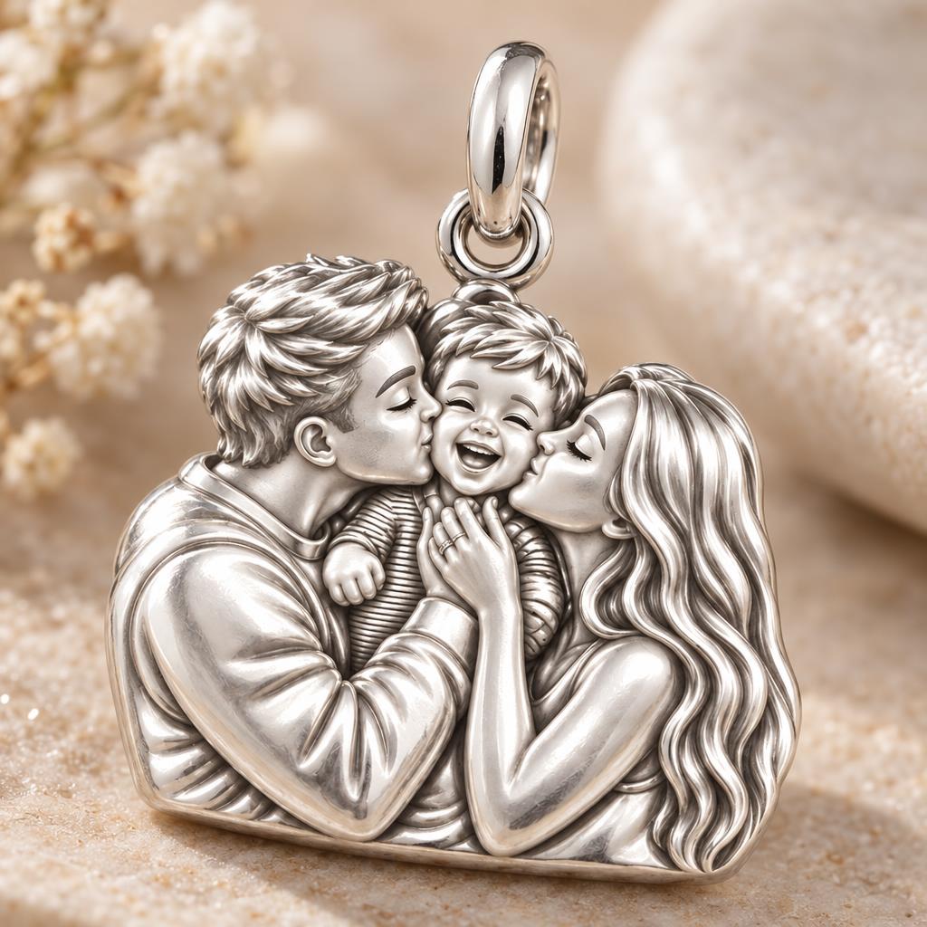 Infinite Love Family Charm Bracelet – Personalized Gift – macro detail of the charm