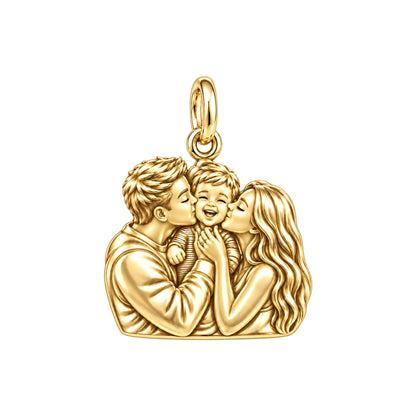 Infinite Love Family Charm Bracelet – Personalized Gift – 18K gold charm, front view