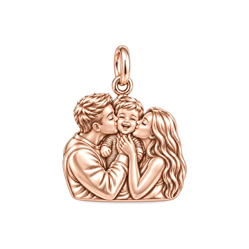 Infinite Love Family Charm Bracelet – Personalized Gift – rose gold charm, front view