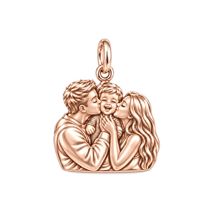 Infinite Love Family Charm Bracelet – Personalized Gift – rose gold charm, front view