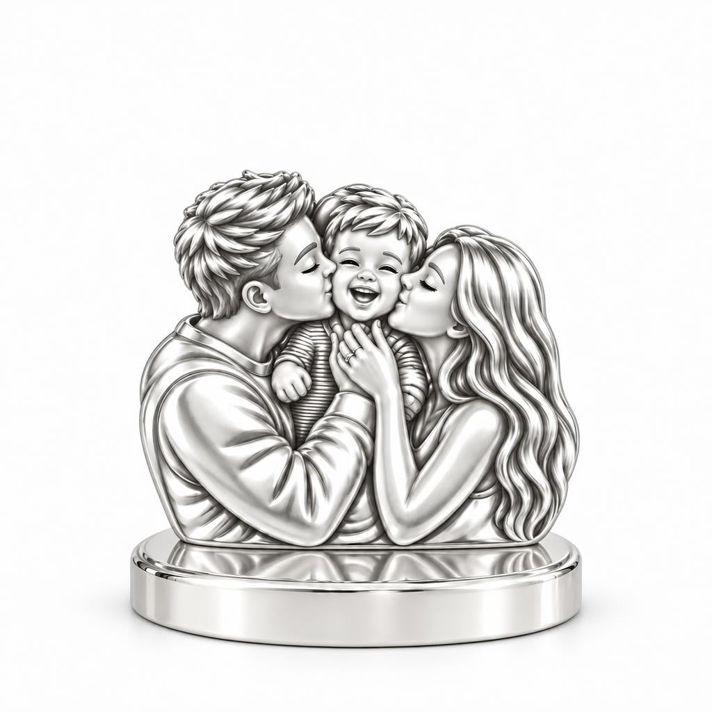 Infinite Love Family Keepsake Plaque – silver, front view
