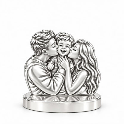 Infinite Love Family Keepsake Plaque – silver, front view