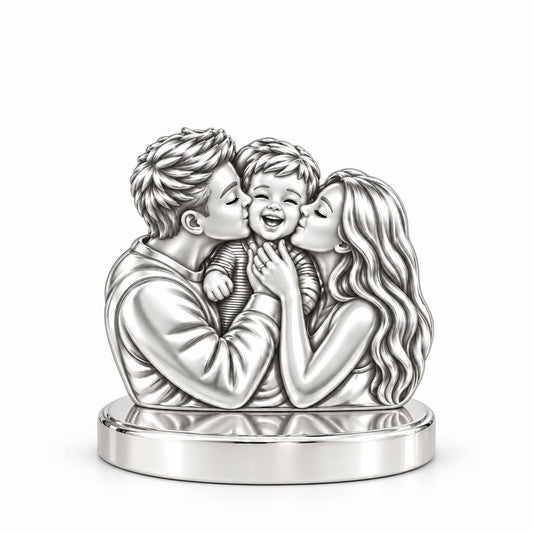 Infinite Love Family Keepsake Plaque – silver, front view