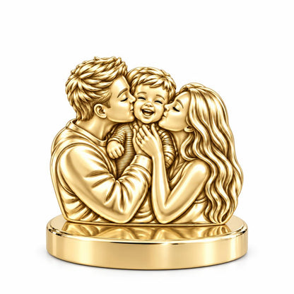 Infinite Love Family Keepsake Plaque – 18K gold, front view