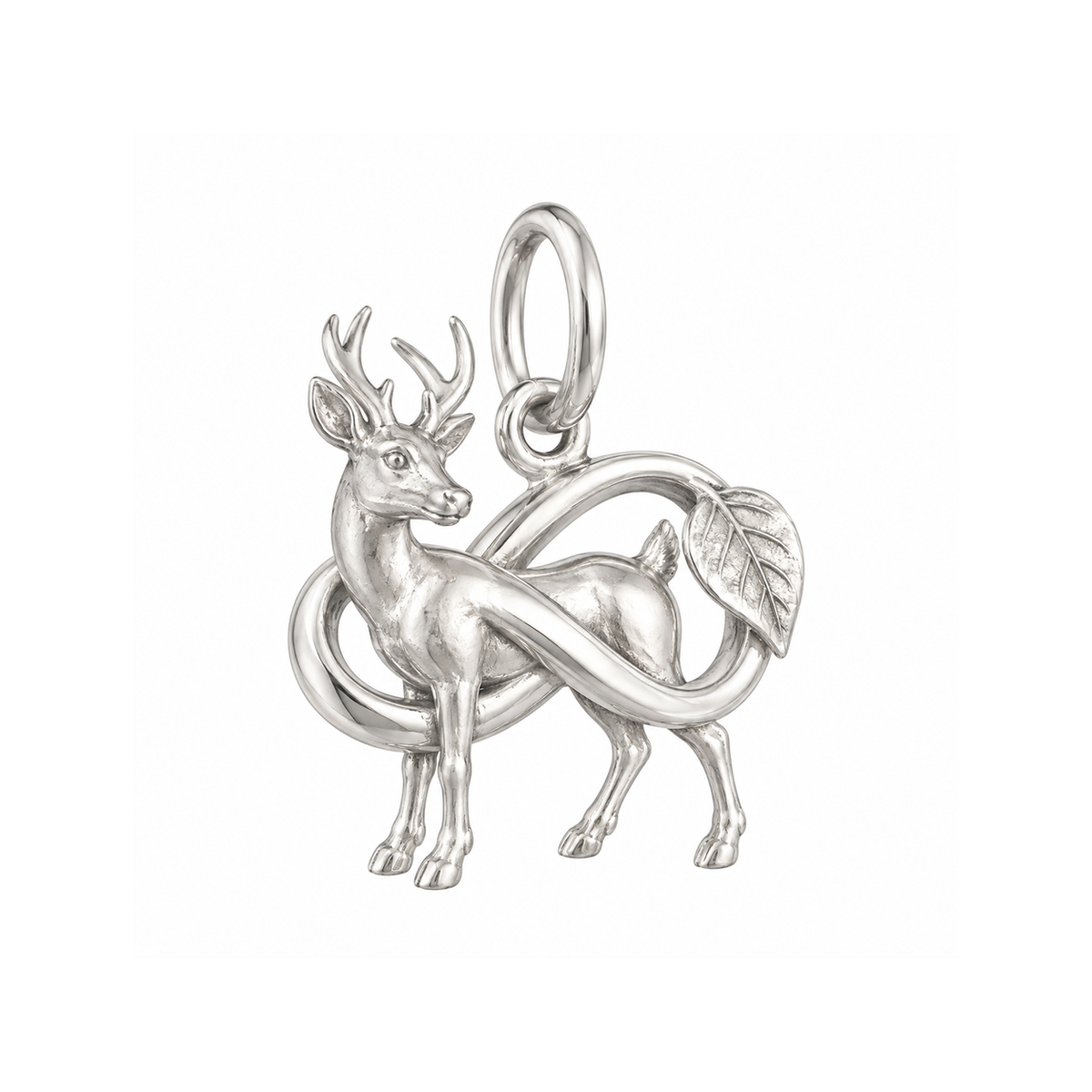 Infinity Knot and Deer Charm — Silver — 50-works-silver-20260916-135