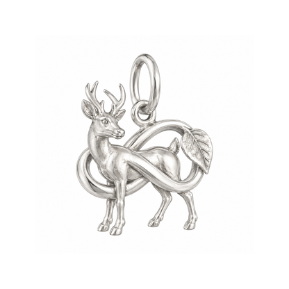 Infinity Knot and Deer Charm — Silver — 50-works-silver-20260916-135