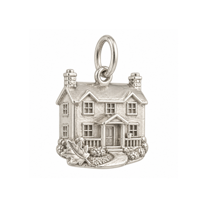 Inn Facade and Autumn Leaf Charm — Silver — 50-works-silver-20260916-8