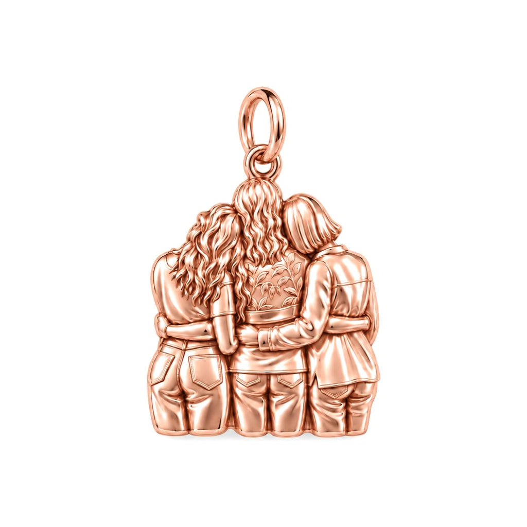 Inner Circle Huddle Charm Bracelet – Personalized Bestie Gift – rose gold charm, front view