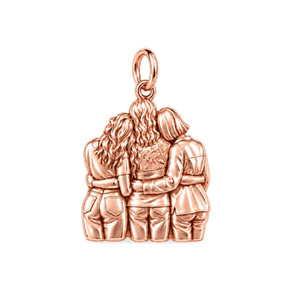 Inner Circle Huddle Charm Bracelet – Personalized Bestie Gift – rose gold charm, front view