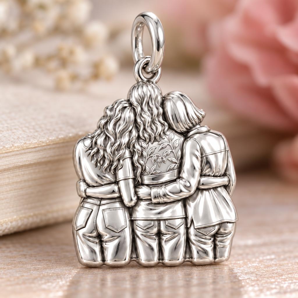 Inner Circle Huddle Charm Bracelet – Personalized Bestie Gift – macro detail of the charm