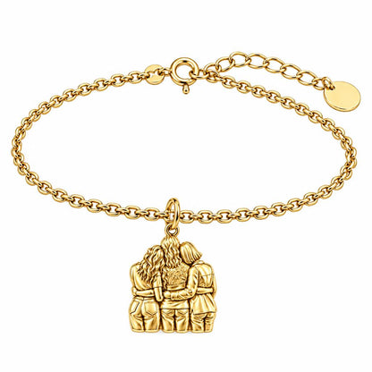 Inner Circle Huddle Charm Bracelet Set – 18K gold, front view