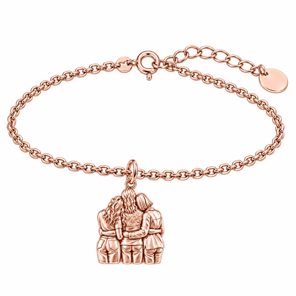 Inner Circle Huddle Charm Bracelet Set – rose gold, front view