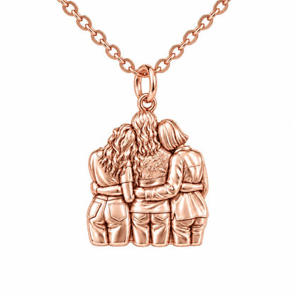 Inner Circle Huddle Charm Necklace Set – rose gold, front view